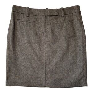 Trina Turk‎ Herringbone Skirt Wool Blend Career Wear Brown Size 10